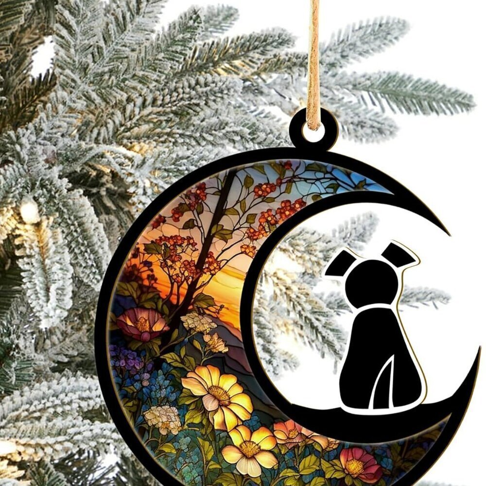 DIY Dog Ornament Suncatcher Memorial Gifts for Dog Lovers, A Back Dog Decor on